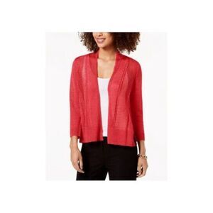 Peyton Primrose Rose Colored Open-Front Knit Cardigan
